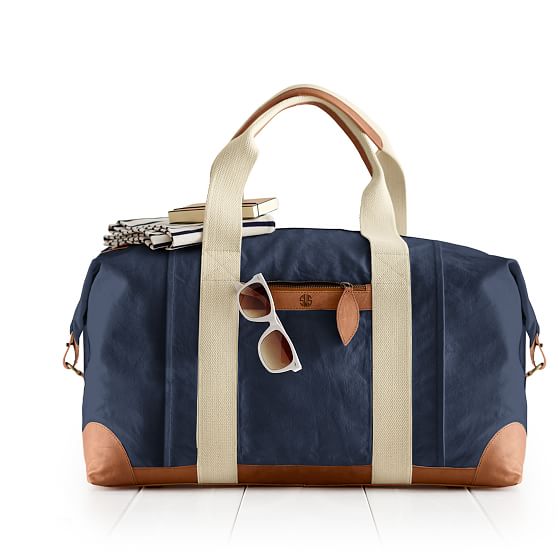 Canvas with Leather Weekender Bag | Mark and Graham