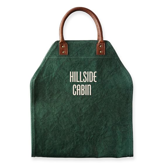 Canvas and Leather Log Holder Mark and Graham