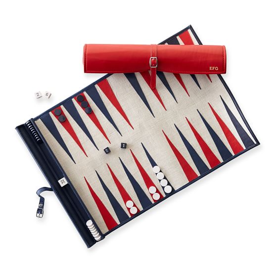 Leather Travel Backgammon Set Mark and Graham