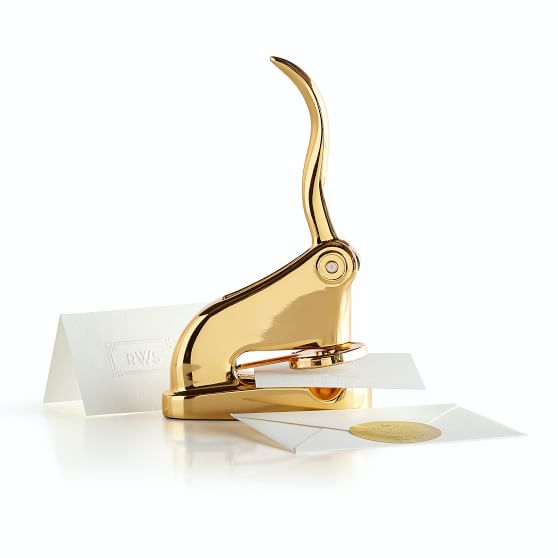 Desk Embosser with Gold Plate Mark and Graham