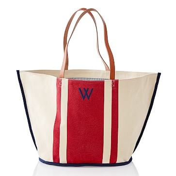 Stinson Beach Tote, Natural-Red