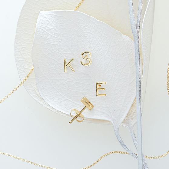 Dainty initial earrings