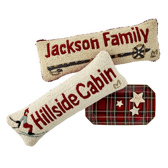 Hand Hooked Lumbar Pillow Mark and Graham