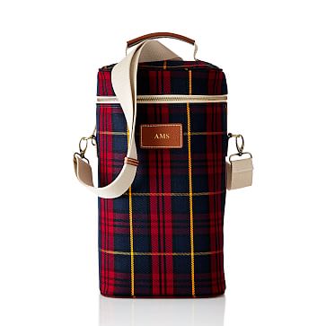 Calistoga Insulated Wine Tote, Double, Red Plaid