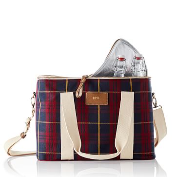 Travel Ice Cooler, Red Plaid