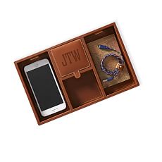 Rustic Leather Tech Catchall