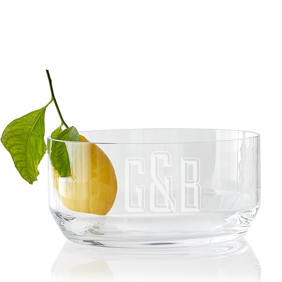 Monogrammed Glass Serving Bowl | Mark and Graham