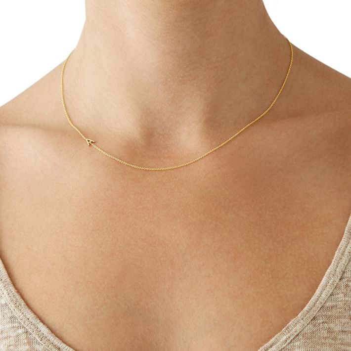 maya brenner asymmetrical initial necklace mark and graham letter necklaces gold
