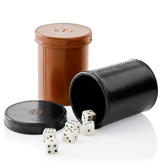 Rustic Leather Dice Cup Mark and Graham