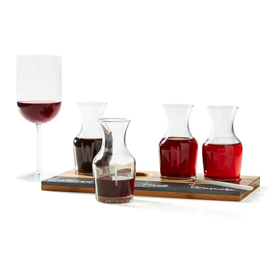 Bamboo and Slate Wine Flight Set