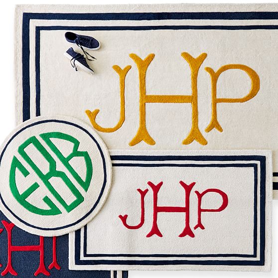 Monogrammed wool rugs