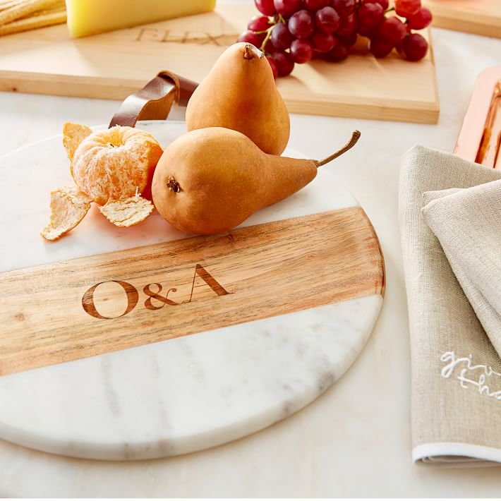 Wood And Marble Cheese Board Round Mark Graham