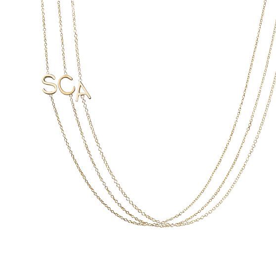 Maya Brenner Asymmetrical Initial Necklace | Mark and Graham