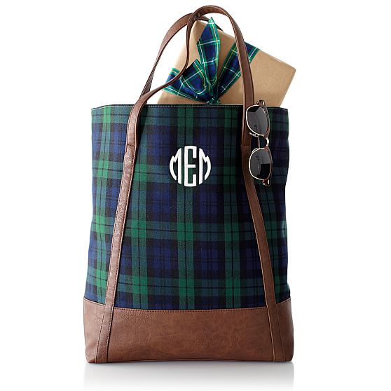 Navy Watch Plaid Tote Mark And Graham Alternate Image