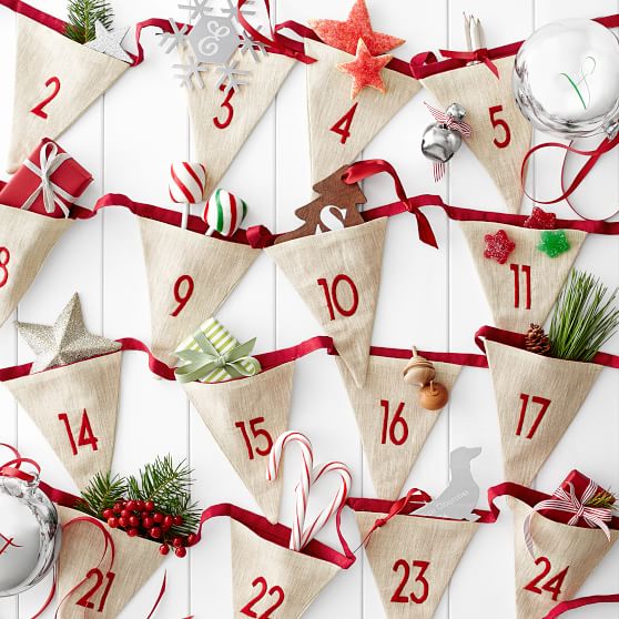Linen Advent Calendar Garland Mark and Graham