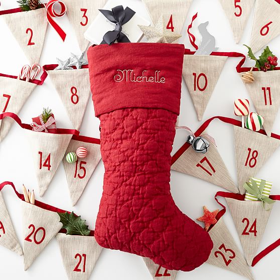 Linen Advent Calendar Garland Mark and Graham