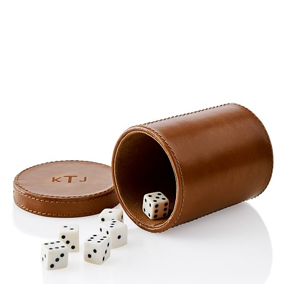 Rustic Leather Dice Cup | Mark and Graham