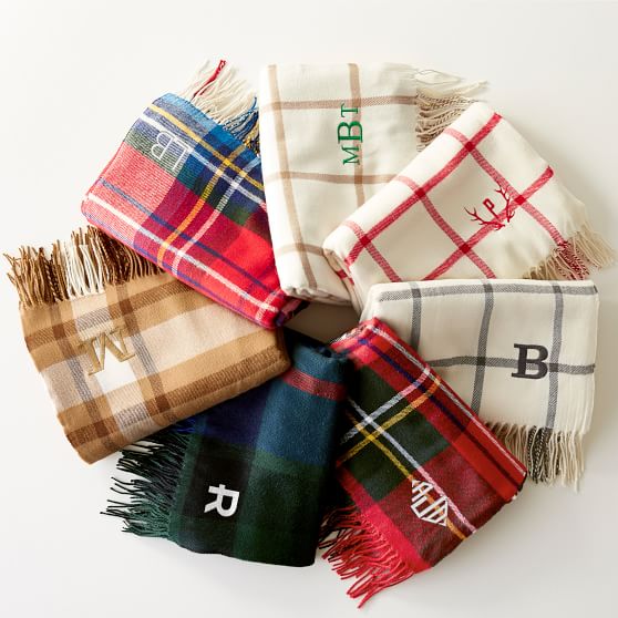 Monogrammed throw blanket