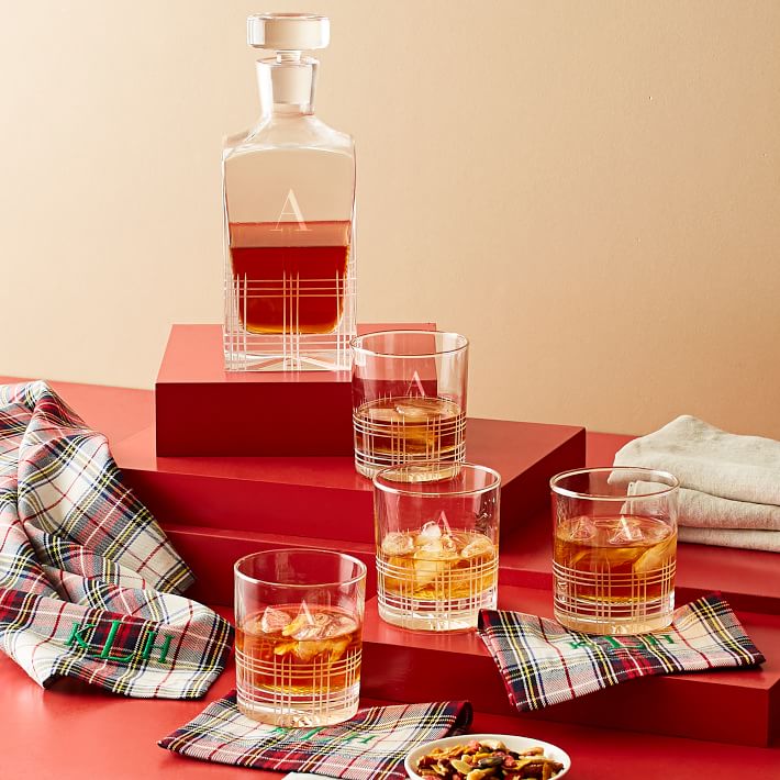 Etched Windowpane Decanter