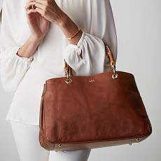 Monogram Handbag Mark And Graham Bamboo Elisabetta Slouch Handbag