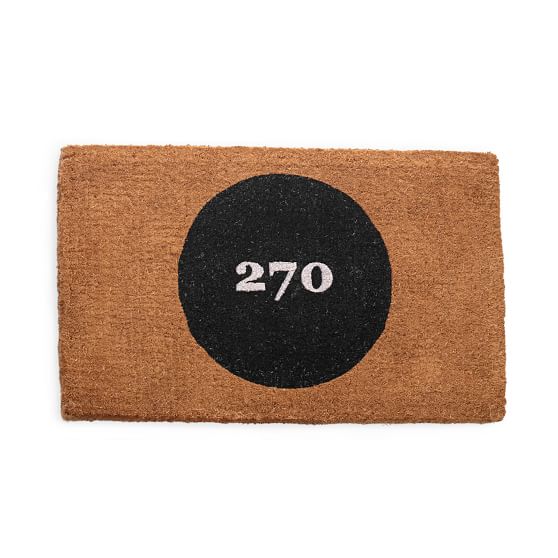 Personalized Doormat, Monogrammed, Circle, Black