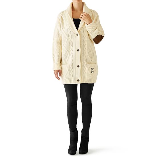 cardigan with elbow patches women's