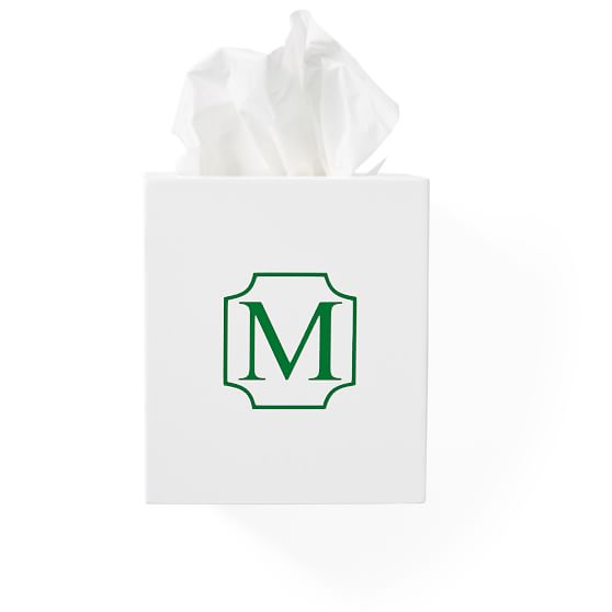 Lacquer Tissue Box, Solid, White