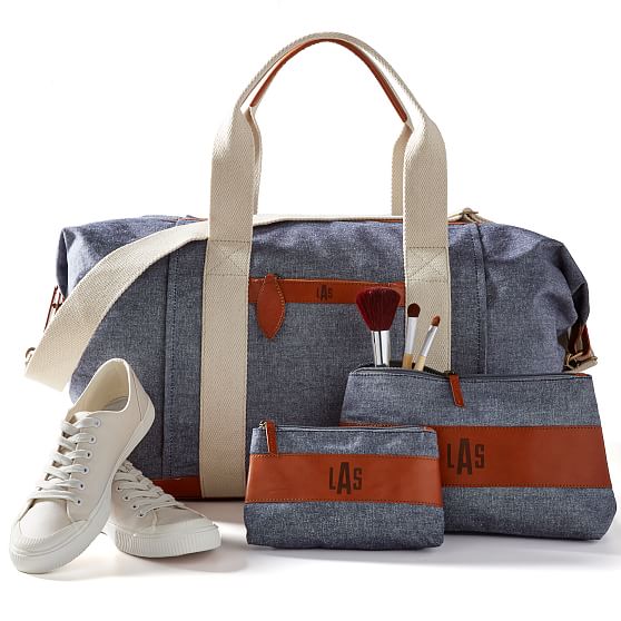 Personalized Canvas and Leather Weekender Bag | Mark and Graham